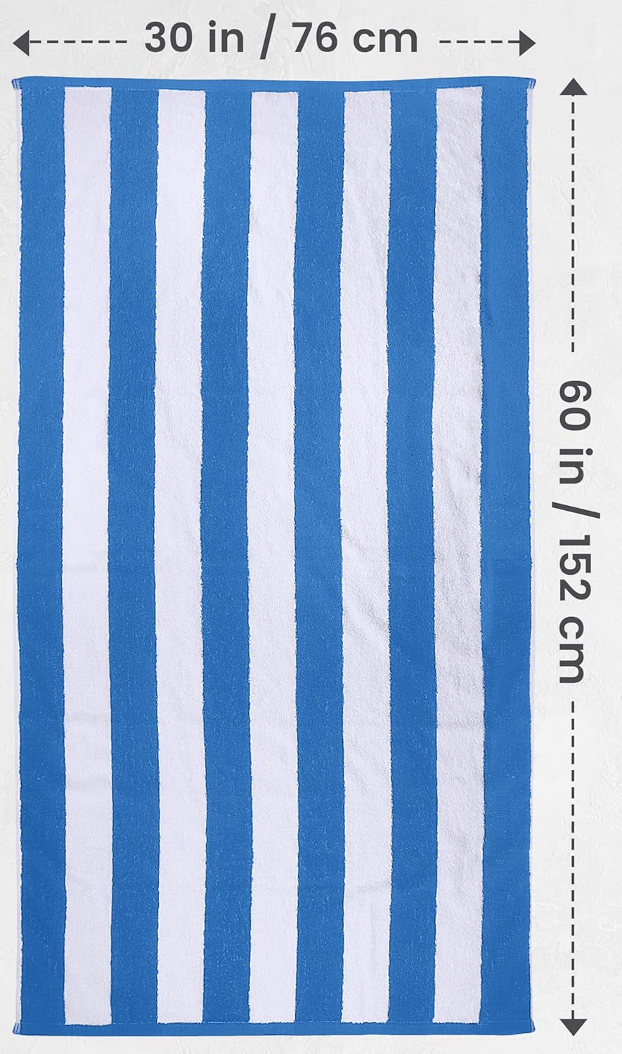 Cabana Stripe Beach Towels (76 X 152 Cm) - 100% Ring Spun Cotton Large Pool Towels, Soft and Quick Dry Swim Towels (Pack of 4) (Blue, Green, Orange & Yellow)