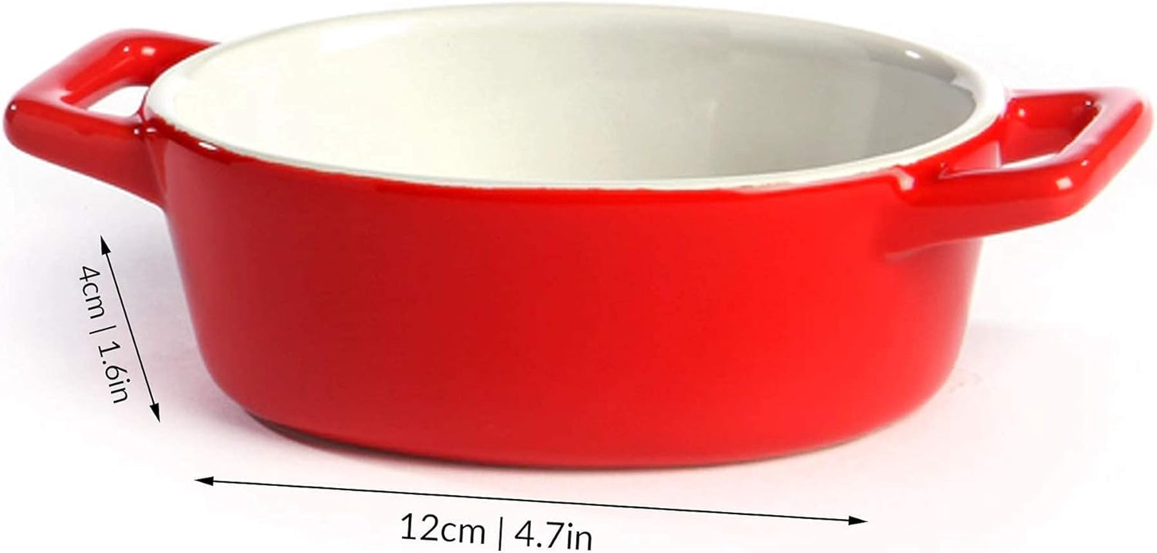Mini Ceramic Oven Dishes - Set of 4 | Oval Baking Dish | Oven to Table Baking Dishes | Red, Blue, Green & Orange Colours | Lasagne, Pie and Casserole Pot | M&W
