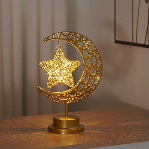 Iron Moon LED Lamp – Creative Modeling Light for Bedroom Decor