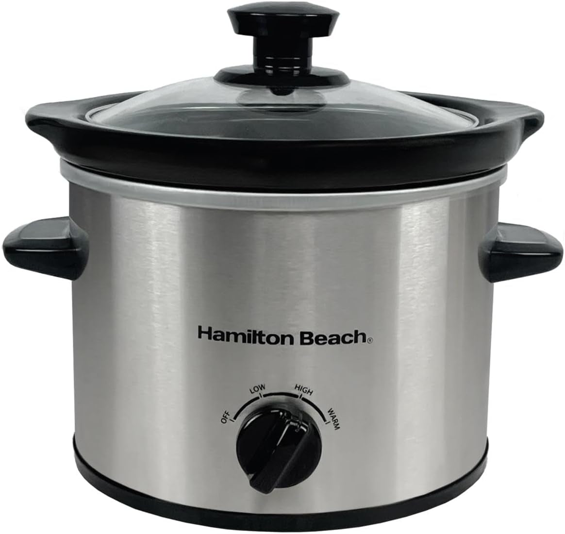 6.5L Slow Cooker, Removable Easy-Clean Ceramic Bowl, 3 Settings, Serves 6-8 People, Energy-Efficient - HBSC070B, Black