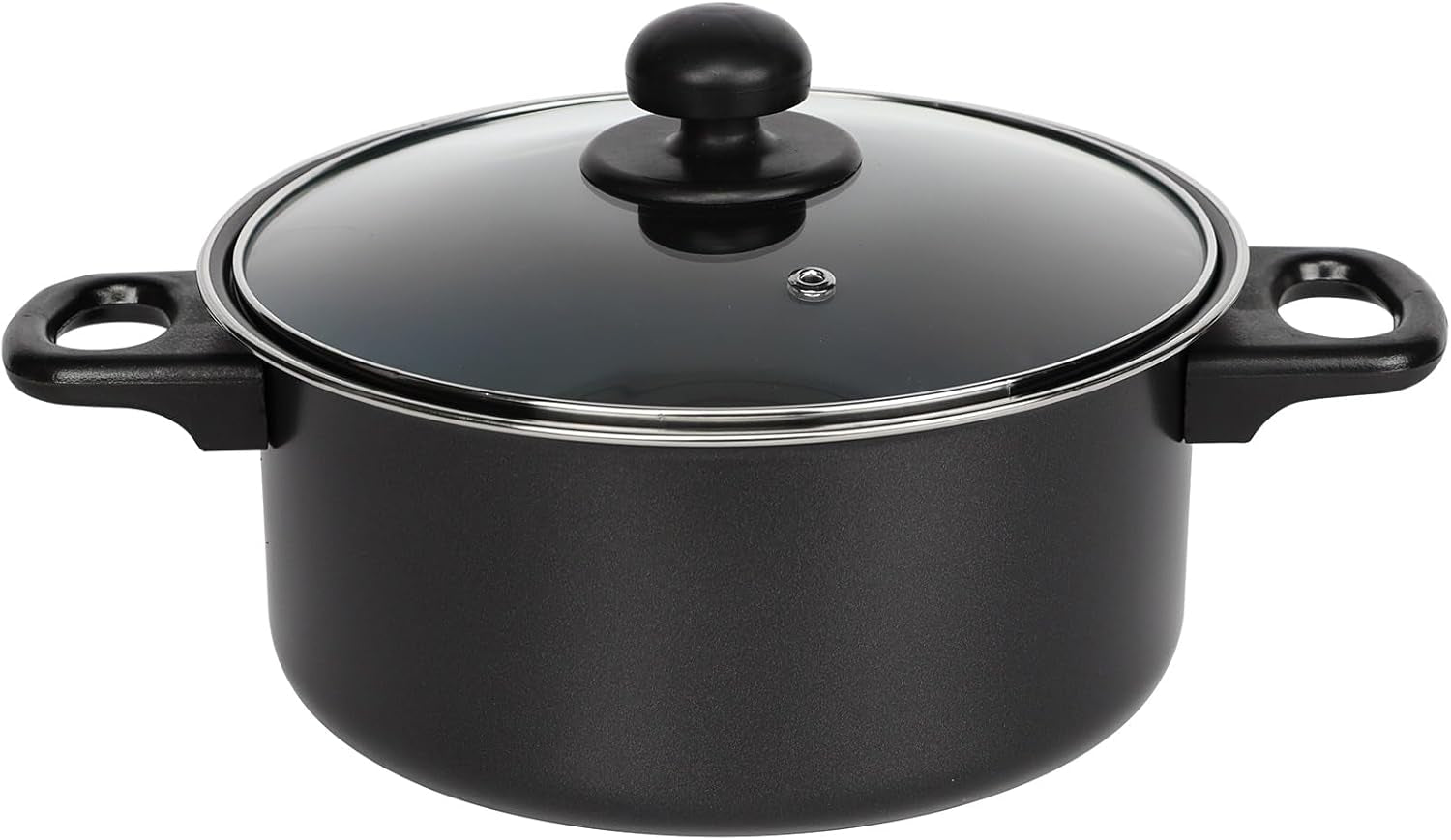 Black 8 Piece Carbon Steel Non Stick Kitchen Cookware Set Casserole Cooking Pot Frying Pan Saucepan with Glass Lids