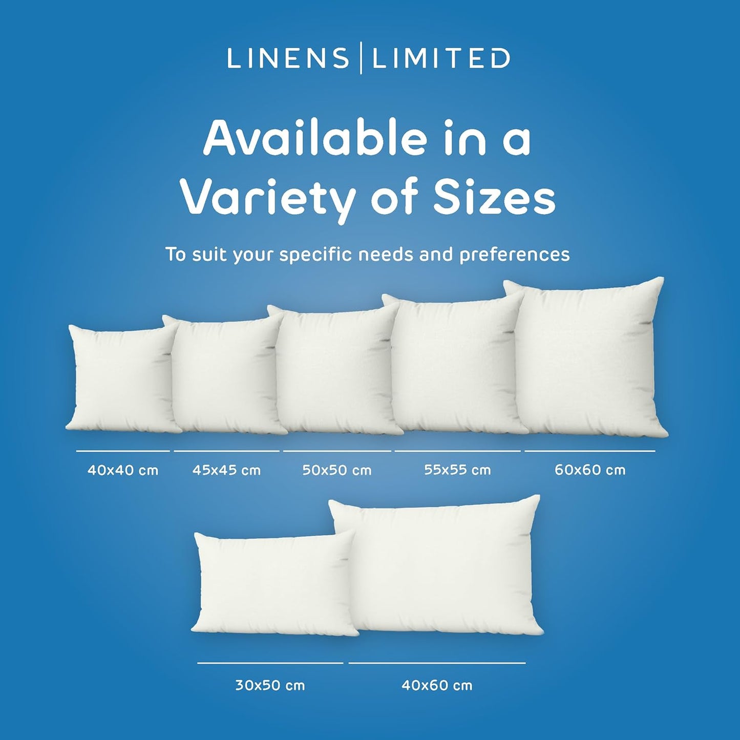 - Cushion Insert 40Cm X 60Cm, Made in the UK, Soft and Plump, Non-Allergenic Sofa Cushion Pad, Easy to Clean, Large Cushion Inner, Perfectly Fits Covers (White) (2 Pack)