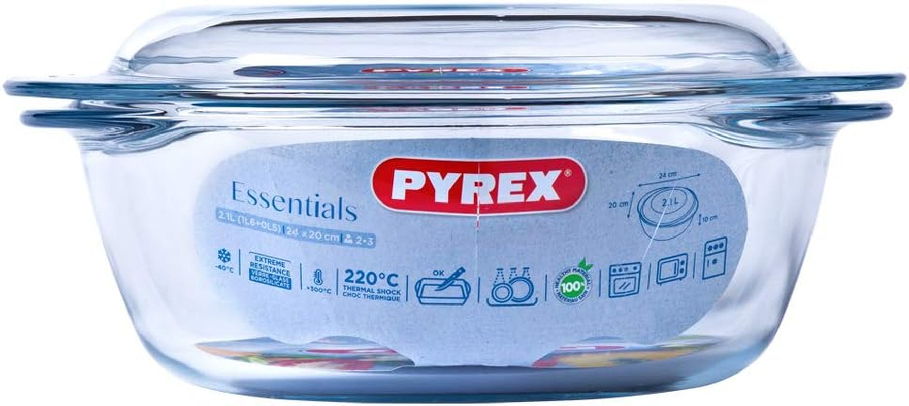 Essentials - Set of 3 Glass Casseroles High Resistance 1,4L/2,1L/3L