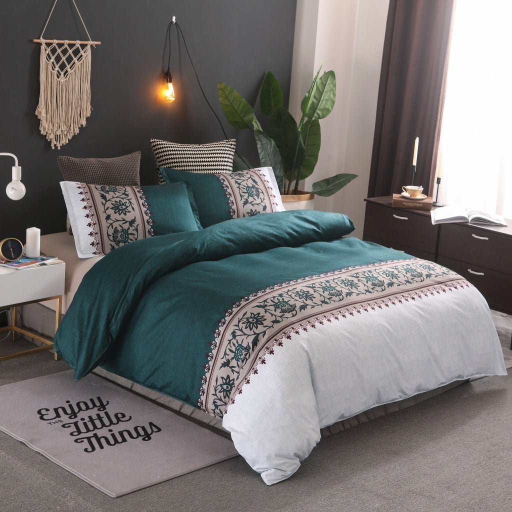 4-Piece Duvet Cover Set – Easy-Care Cotton Blend, Perfect for Any Bedroom