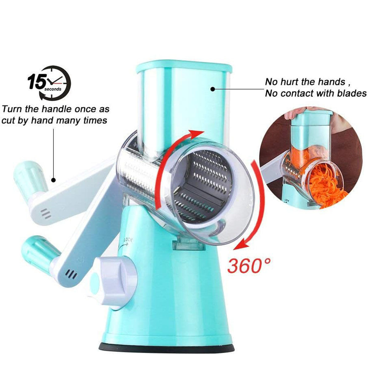 Manual Round Mandoline Slicer – Multi-Function Veg & Cheese Cutter