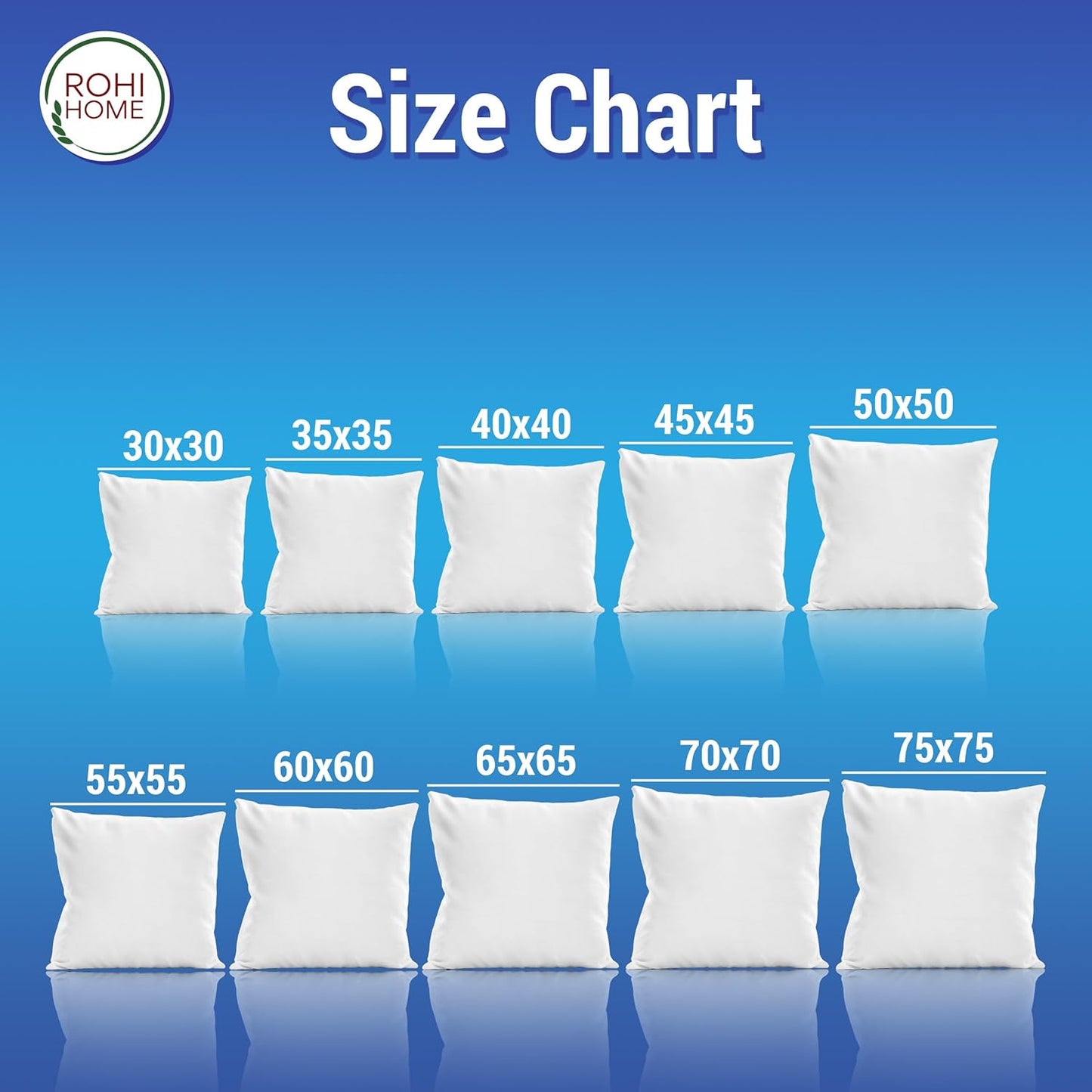 Set of 4 Hypoallergic Cushion Pads 45Cm X 45Cm - White Polyster Square Cushions - Standard Stuffer Pack of Cushion Inserts 45Cm X 45Cm (Pack of 4 | 18"X18")