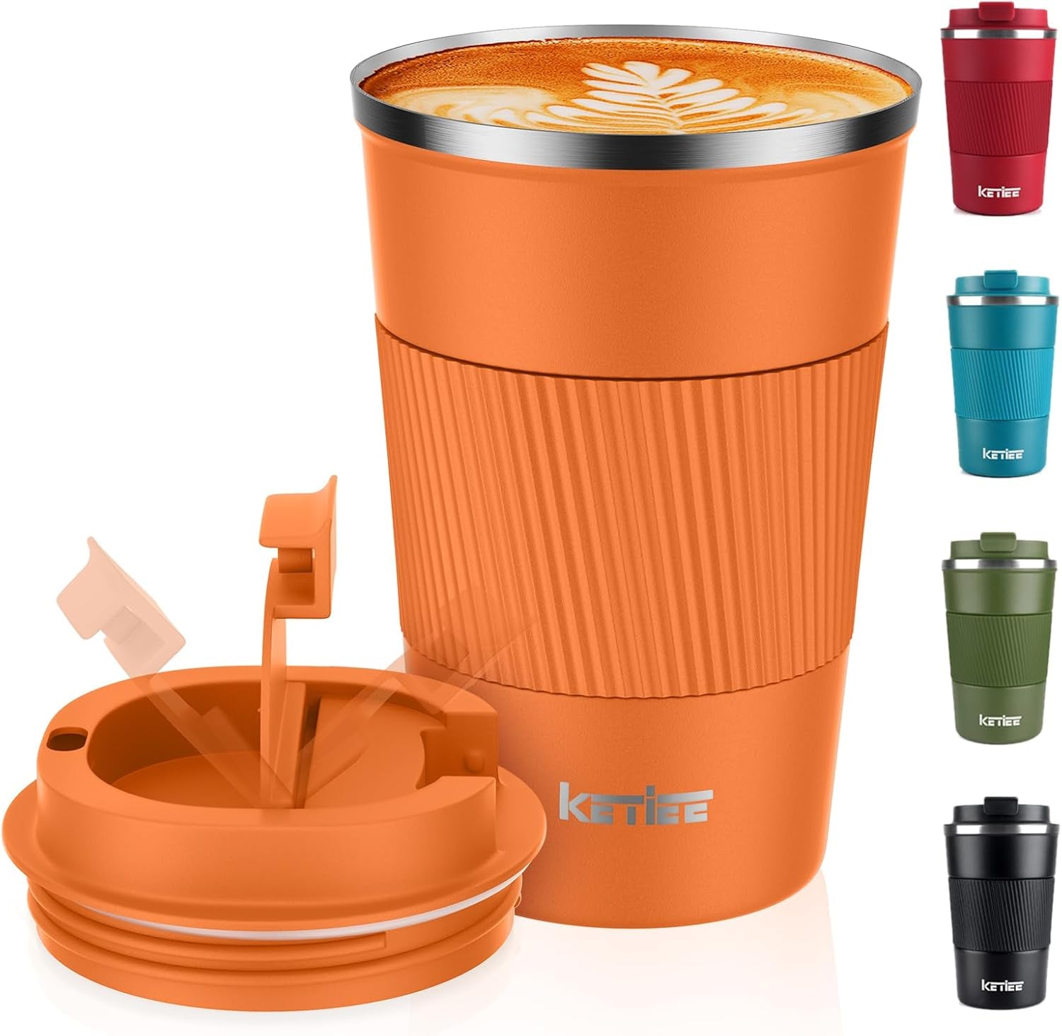Travel Mugs, 380Ml Insulated Coffee Cup with Leakproof Lid,Reusable Coffee Cups Travel Cup,Coffee Travel Mug,Double Walled Coffee Mug,Stainless Steel Thermaol Mug for Hot Cold Drinks,Blue