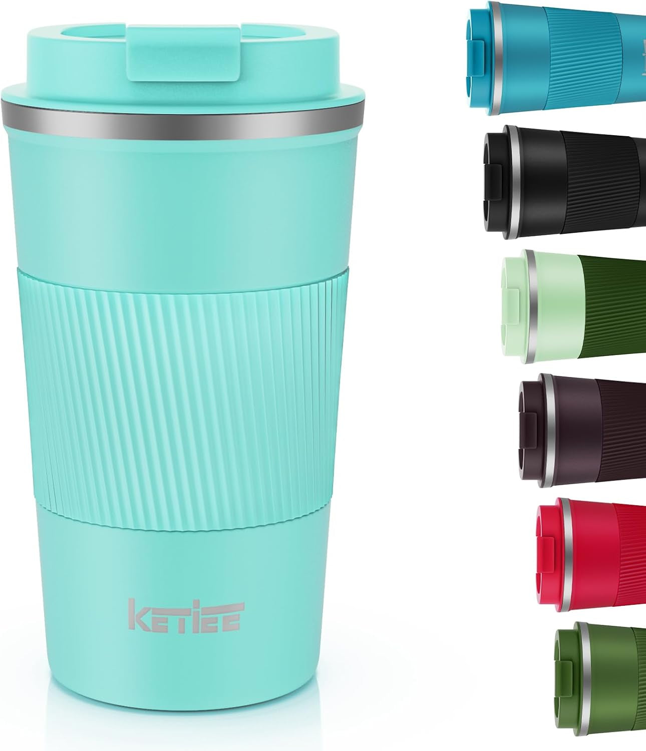 Travel Mugs, 380Ml Insulated Coffee Cup with Leakproof Lid,Reusable Coffee Cups Travel Cup,Coffee Travel Mug,Double Walled Coffee Mug,Stainless Steel Thermaol Mug for Hot Cold Drinks,Blue