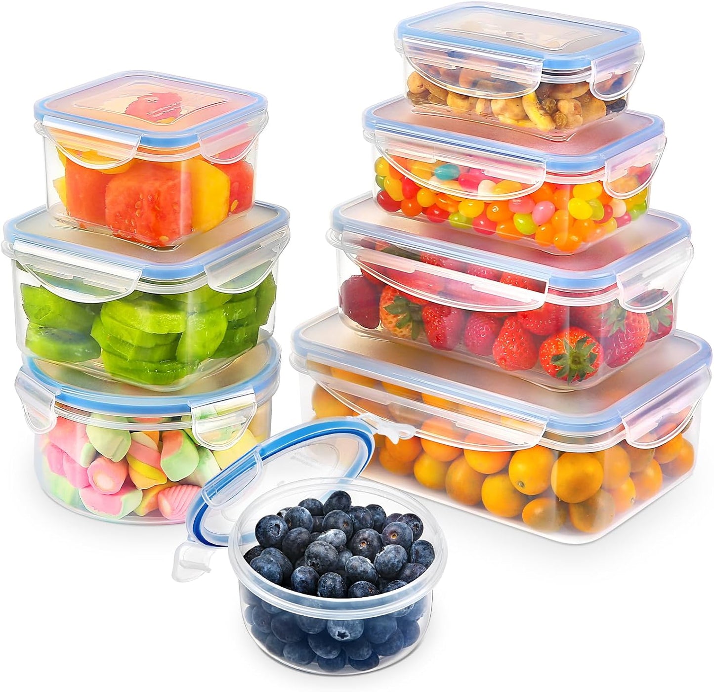 38PCS Food Storage Containers with Lids Airtight, Plastic Food Containers for Kitchen Storage Organization, 100% Leakproof, Bpa-Free Meal Prep Containers with Labels & Marker