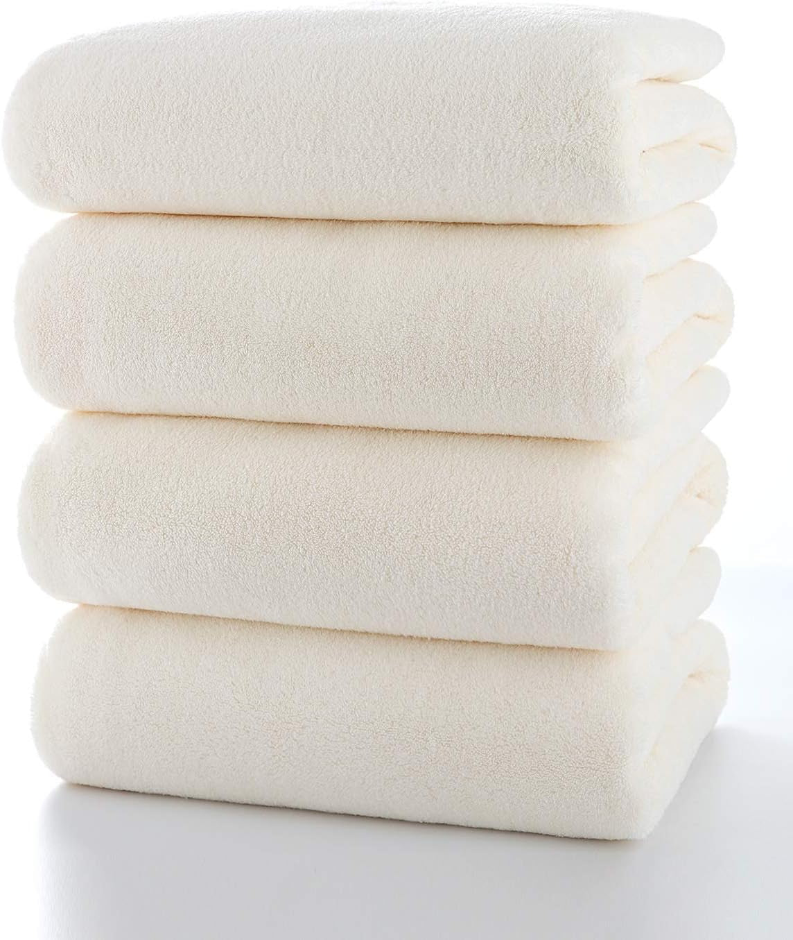 Towels 4-Piece Soft Microfiber Bath Towel Set Incredibly Absorbent Lightweight Quick Dry and Durable, 55" L X 27" W, 4 Pack Multicolour