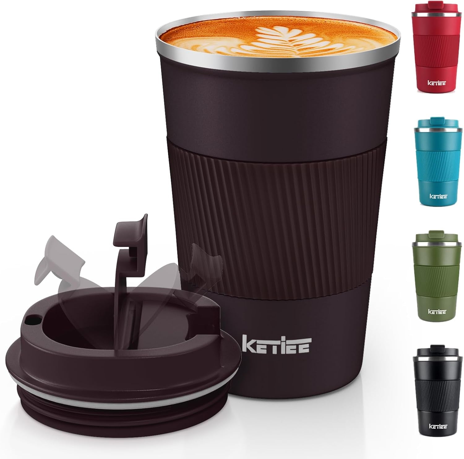 Travel Mugs, 380Ml Insulated Coffee Cup with Leakproof Lid,Reusable Coffee Cups Travel Cup,Coffee Travel Mug,Double Walled Coffee Mug,Stainless Steel Thermaol Mug for Hot Cold Drinks,Blue