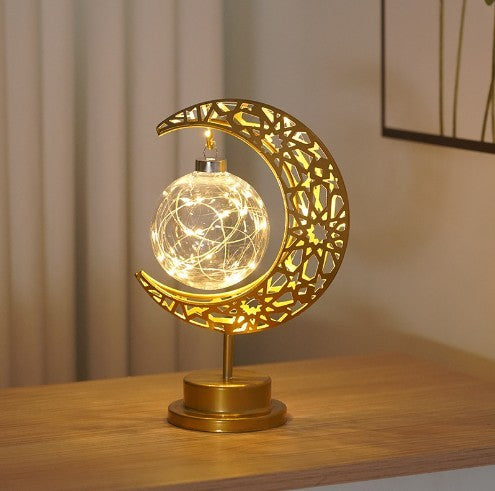 Iron Moon LED Lamp – Creative Modeling Light for Bedroom Decor