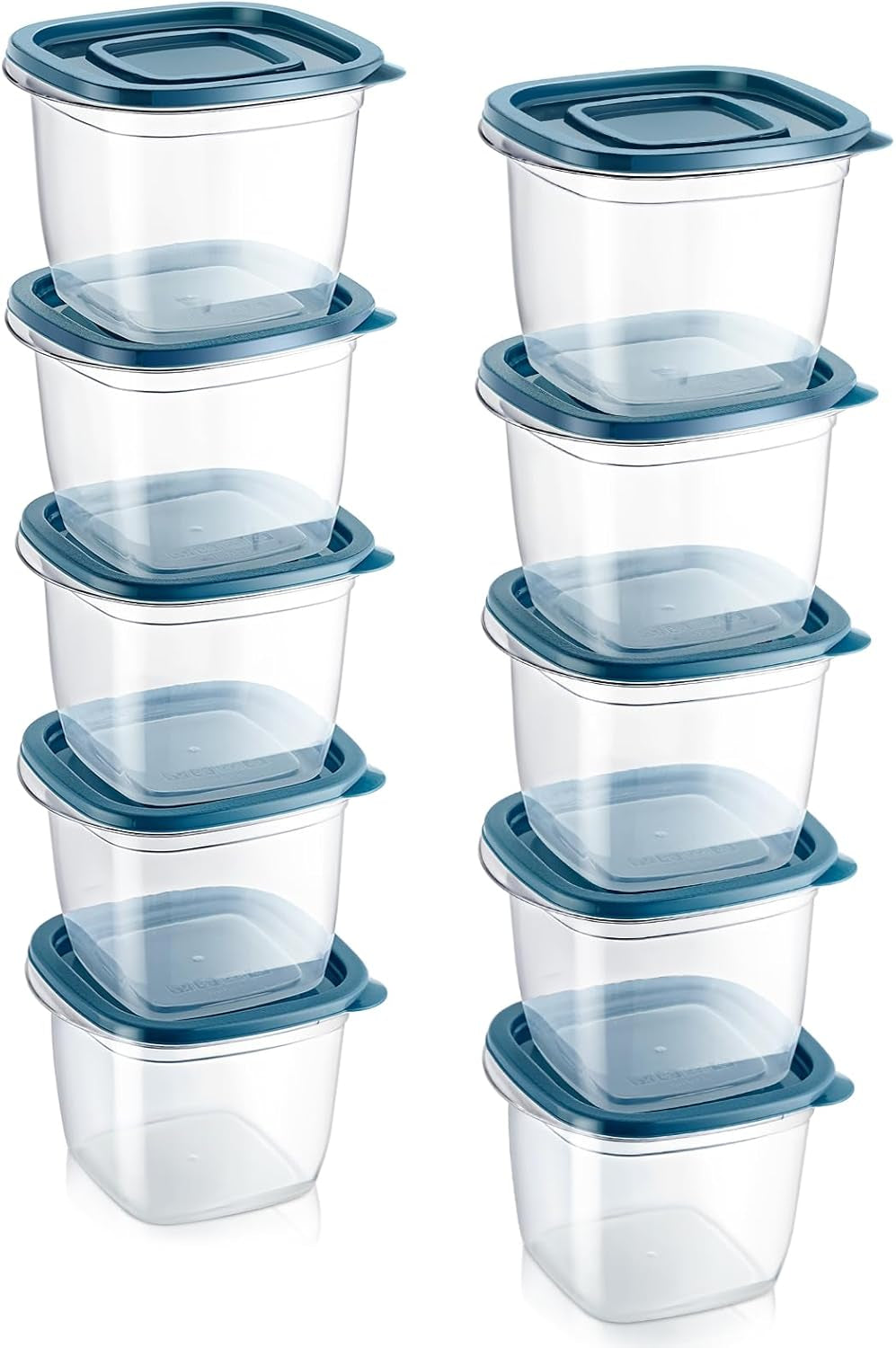 10PCS Rectangle Plastic Portion Box Sets with Lids.Food Storage Box,Container Sets,Food Storage,Food Containers,Plastic Container,Use for School,Work and Travel,500Ml per Box, Blue