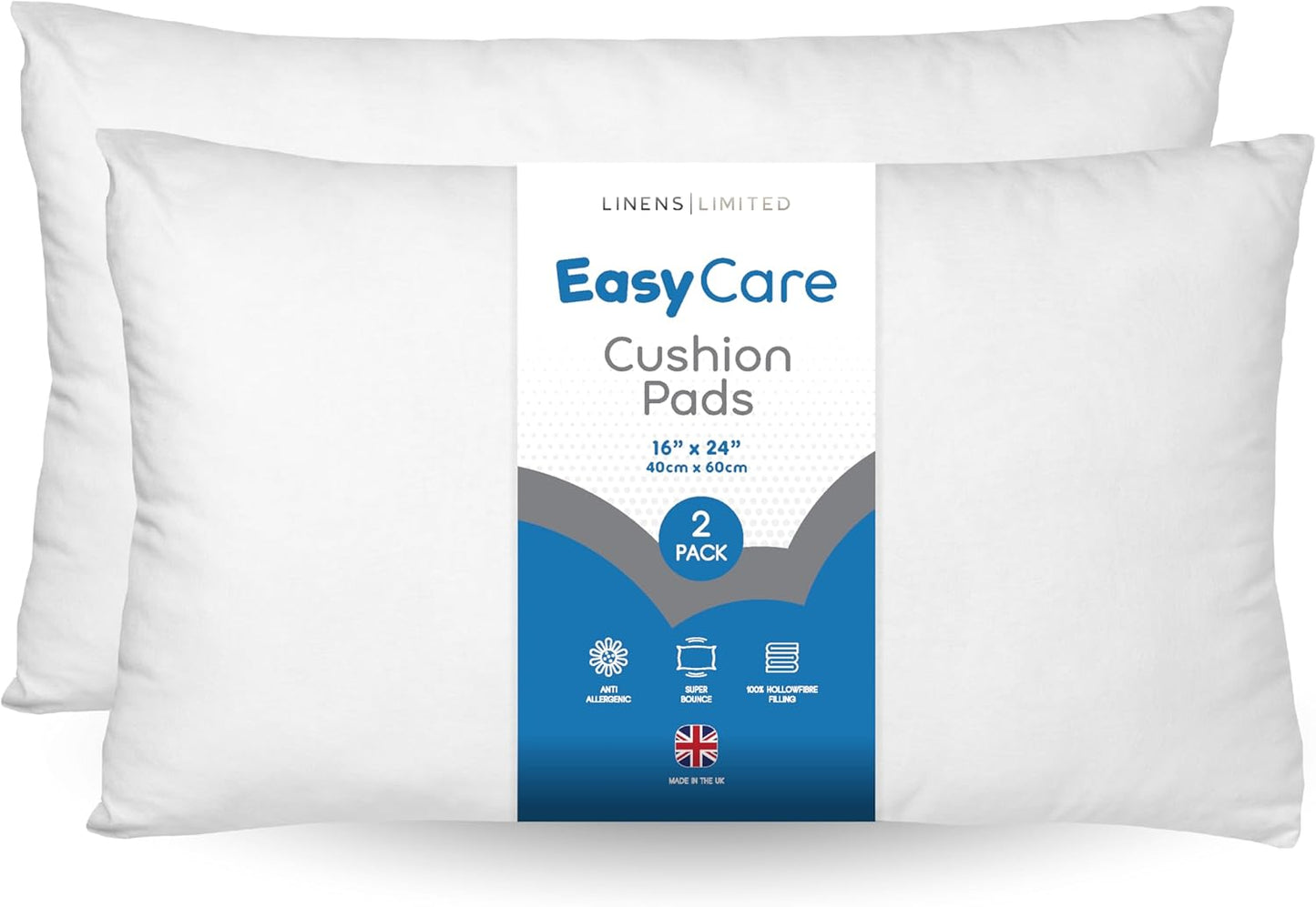- Cushion Insert 40Cm X 60Cm, Made in the UK, Soft and Plump, Non-Allergenic Sofa Cushion Pad, Easy to Clean, Large Cushion Inner, Perfectly Fits Covers (White) (2 Pack)