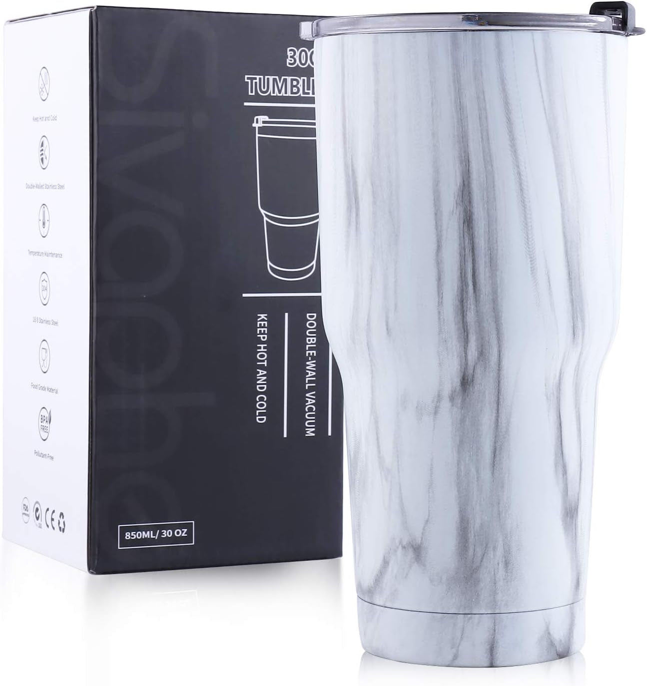 Stainless Steel Travel Tumbler with Straw and Lids, Insulated Coffee Cup Double Wall Vacuum for Men Women, 550ML/20OZ, Blue