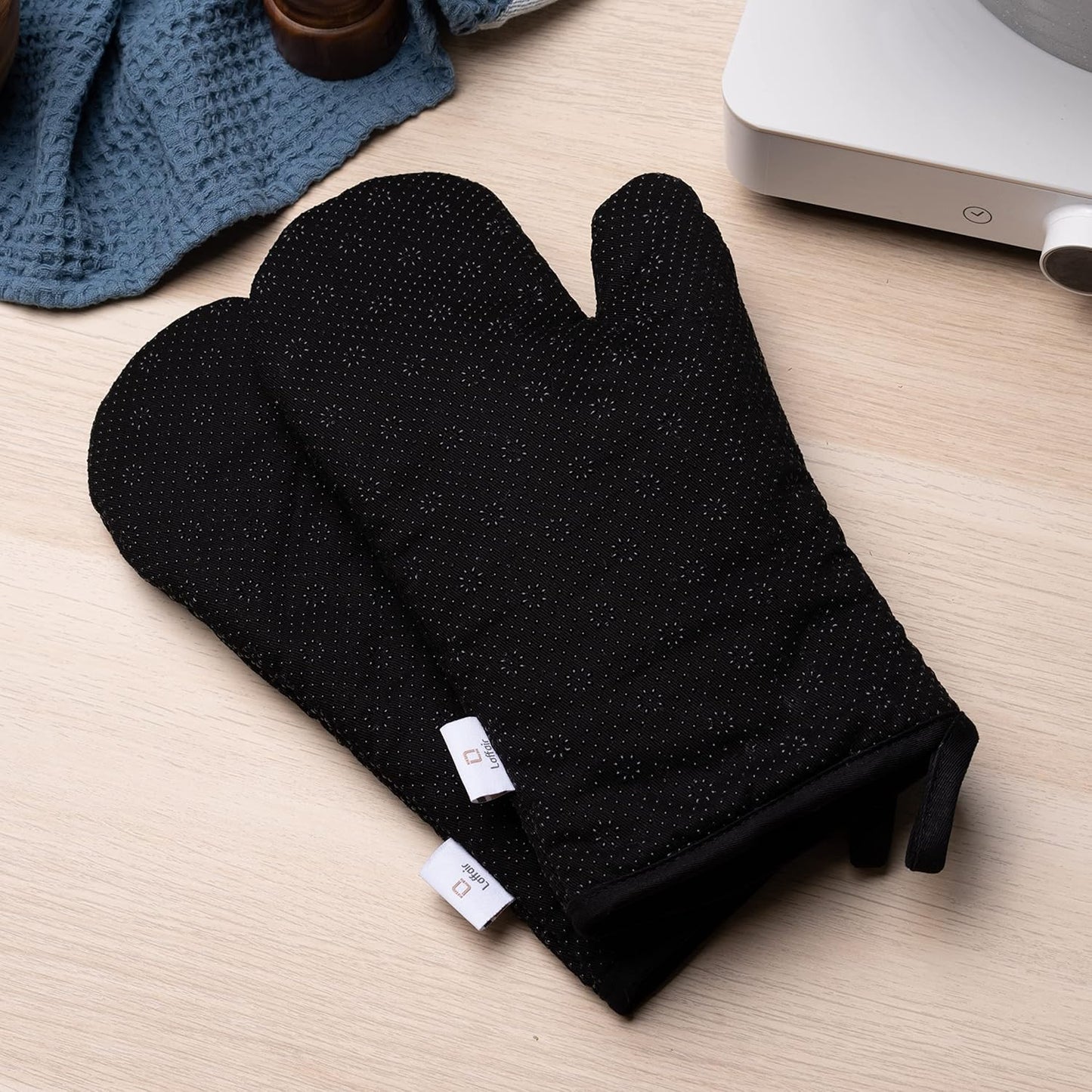 Oven Mitts Premium Non-Slip Silicone Oven Gloves Heat Resistant - Oven Mitt Stylish & Versatile Kitchen Protection Oven Mitts Heat Resistant Black