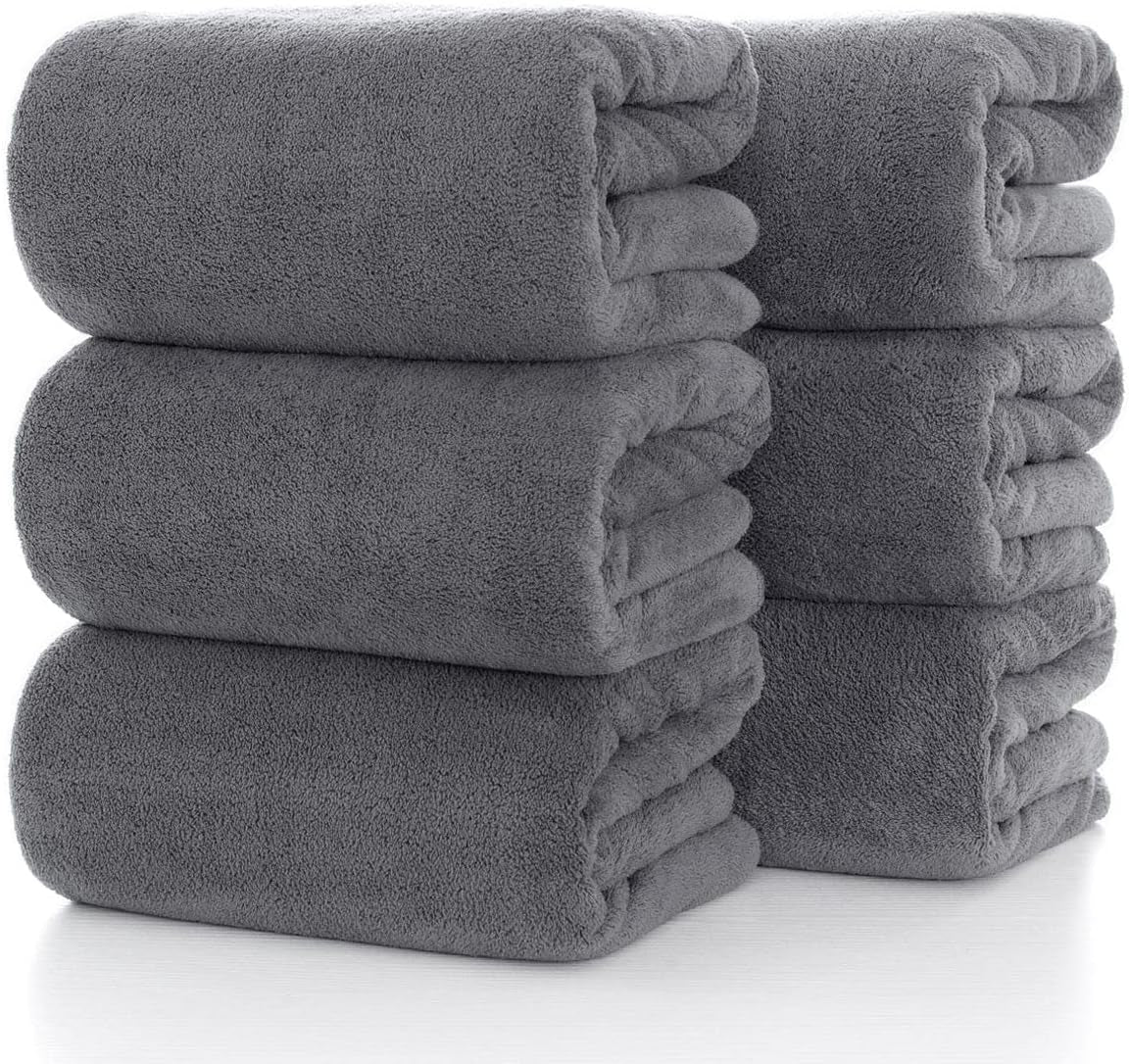 Towels 4-Piece Soft Microfiber Bath Towel Set Incredibly Absorbent Lightweight Quick Dry and Durable, 55" L X 27" W, 4 Pack Multicolour