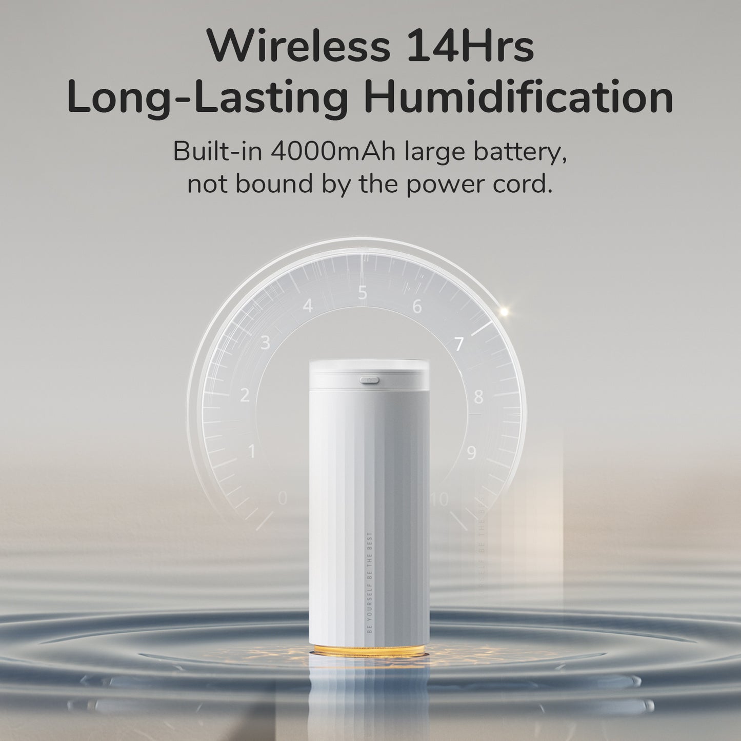 Compact Desk Humidifier – 500ml, Night Light & Whisper-Quiet Mist