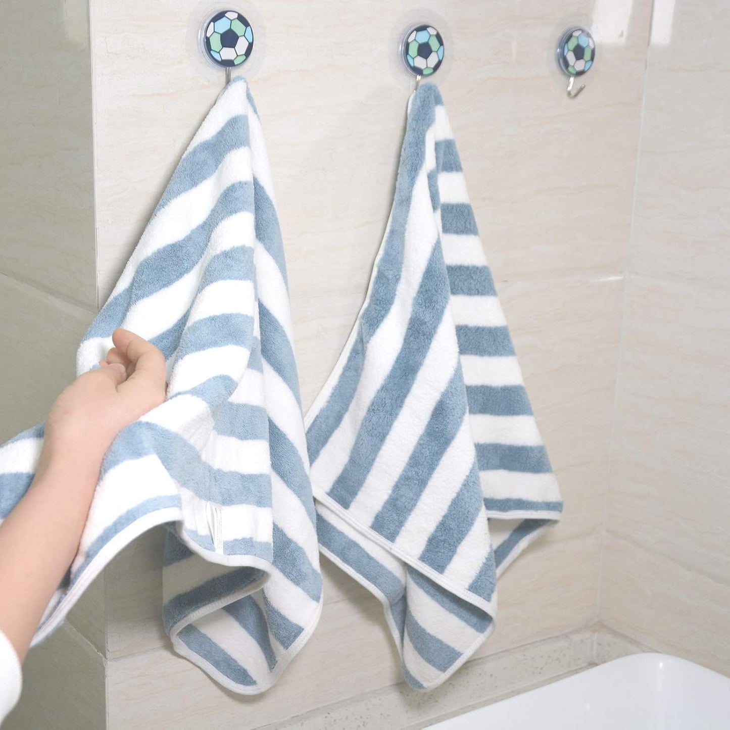 Microfibre Hand Towels for Bathroom, Super Soft & Fluffy Hand Towels, Super Water Absorbent & Quick Dry Towels, 100% Microfibre, 40X76Cm 2 Pcs Blue