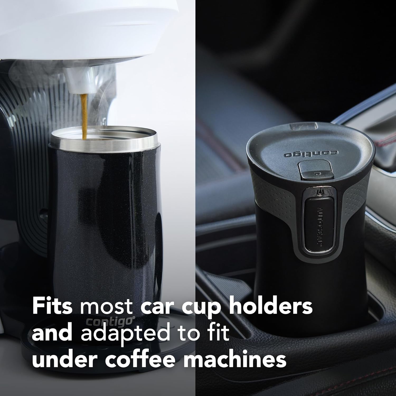 West Loop Mini Autoseal Travel Mug | Stainless Steel Thermal Mug | Vacuum Flask | Leakproof Tumbler | Coffee to Go Mug with BPA Free Easy-Clean Lid | 300 Ml