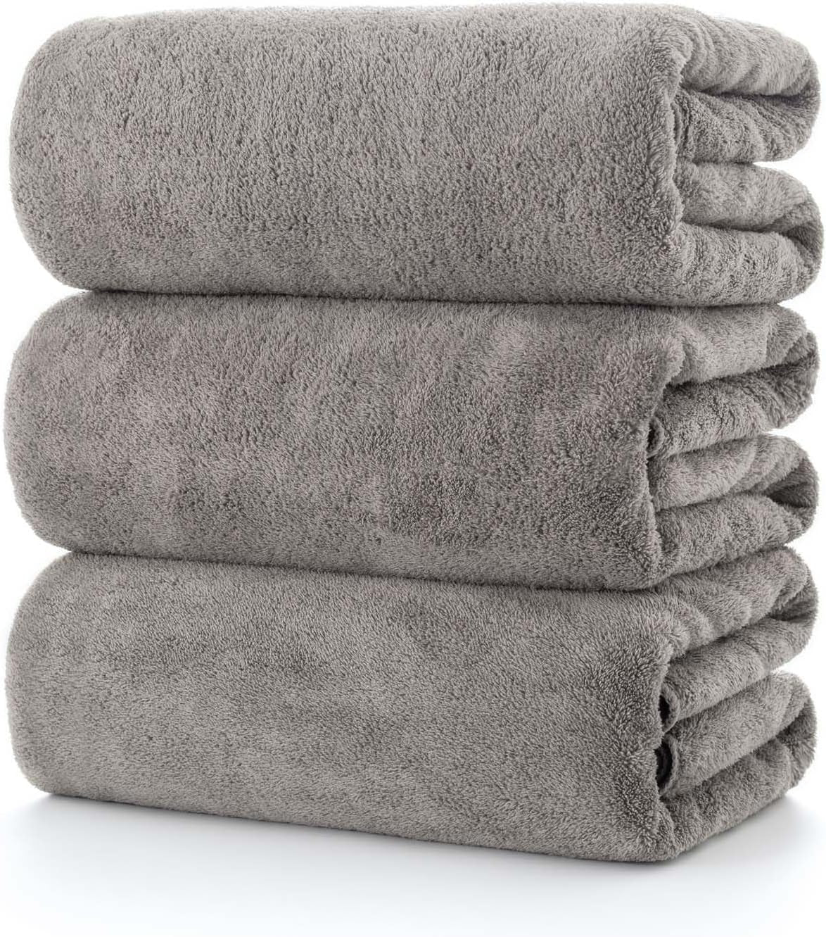 Towels 4-Piece Soft Microfiber Bath Towel Set Incredibly Absorbent Lightweight Quick Dry and Durable, 55" L X 27" W, 4 Pack Multicolour