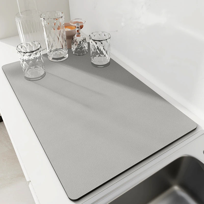 Absorbent Quick-Dry Kitchen Dish Drying Mat – Non-Slip Coffee & Tableware Pad