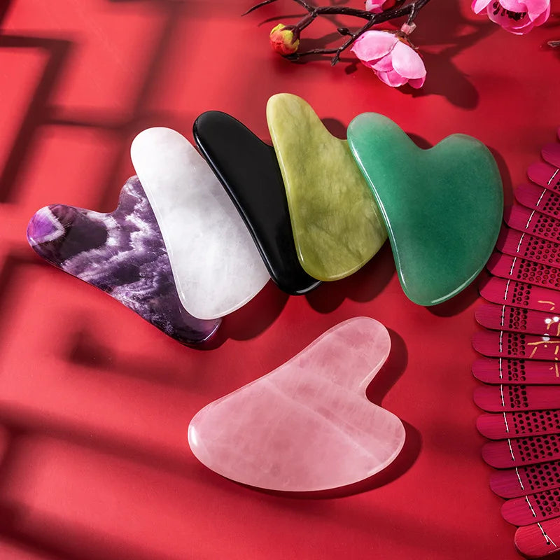 Natural Jade Gua Sha Stone – Face & Neck Lifting, Anti-Wrinkle Tool