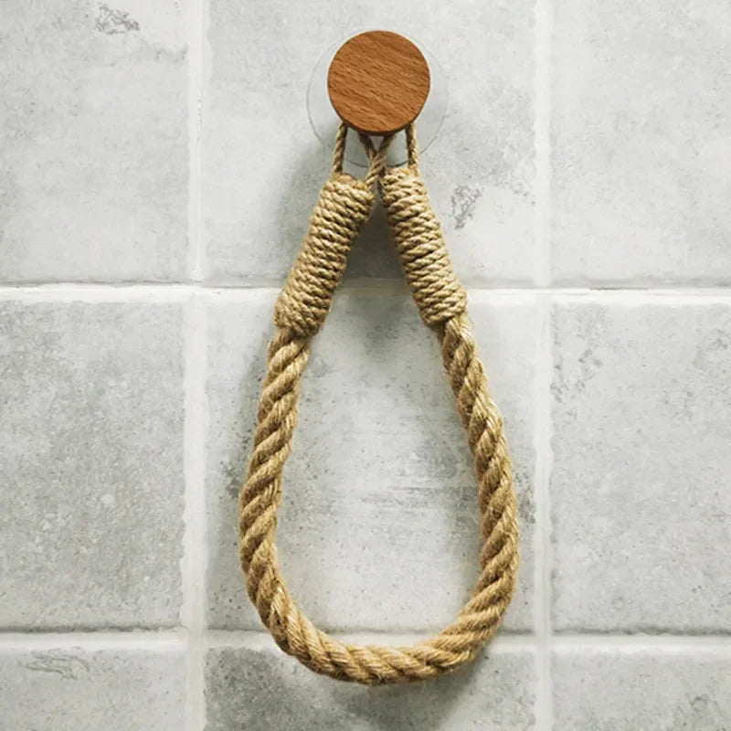 No-Drill Paper Towel & Towel Holder – Self-Adhesive, Wall-Mounted, Beige Hemp