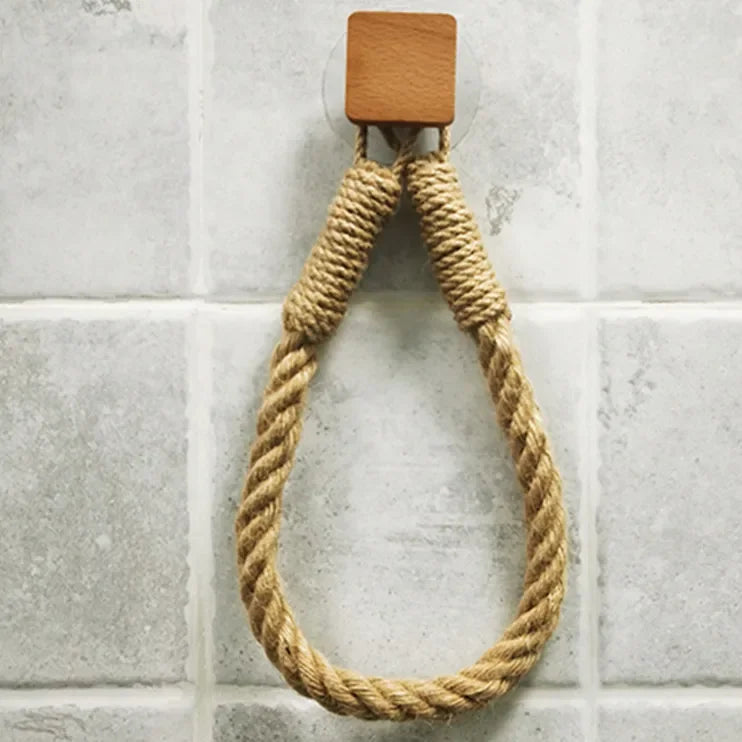 No-Drill Paper Towel & Towel Holder – Self-Adhesive, Wall-Mounted, Beige Hemp
