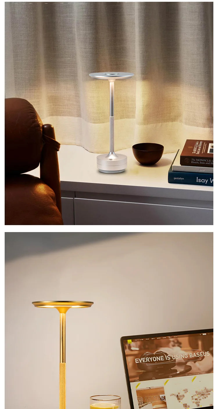 Simple Rechargeable Table Lamp Bar Desk Lamp Dimming Atmosphere Wireless Night Light for Bedroom USB Charging Touch Decor Lamp