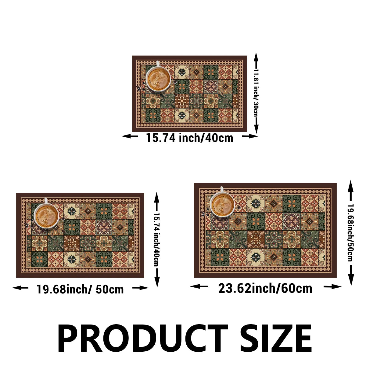 Retro Coffee Maker & Dish Drying Mat – Non-Slip, Quick-Dry, Washable Kitchen Pad