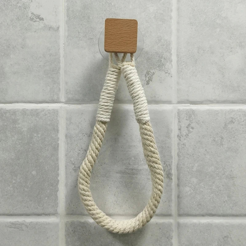 No-Drill Paper Towel & Towel Holder – Self-Adhesive, Wall-Mounted, Beige Hemp