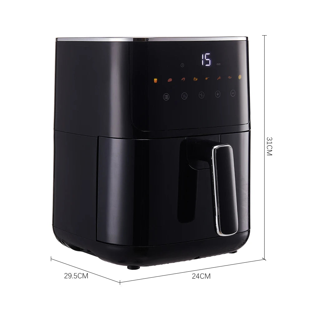 KOMORE 4.7L Air Fryer with Smart Touch Display 60 Minutes Timer & 80°C-200°C Adjustable Temperature& 8 Preset Cooking Modes