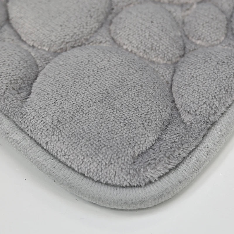 3-Piece Water-Absorbing Non-Slip Bathroom Mat Set – Soft, Stylish, Stone Pattern Design