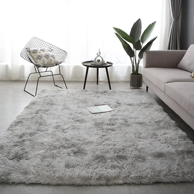 Soft Fluffy Plush Rug – Elegant and Cozy Home Decor Carpet