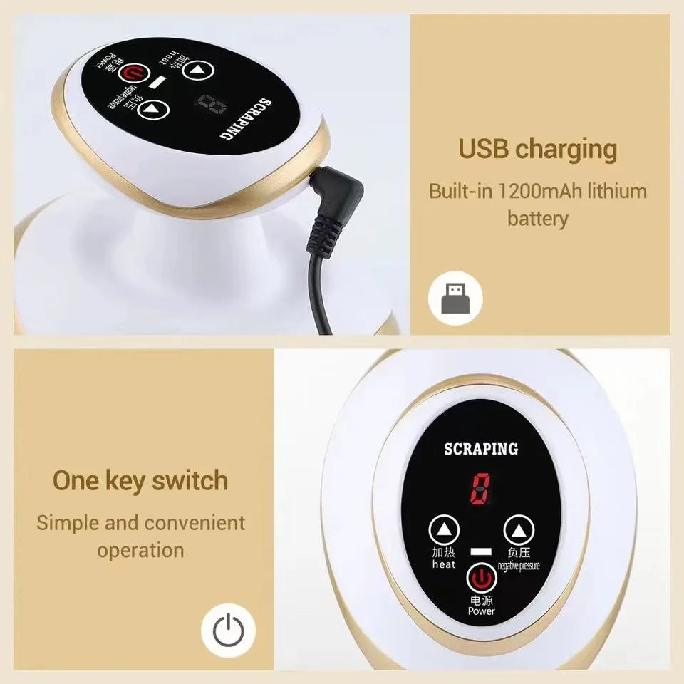 Electric Cupping & Scraping Massager – Heated Fat Burner & Relaxation
