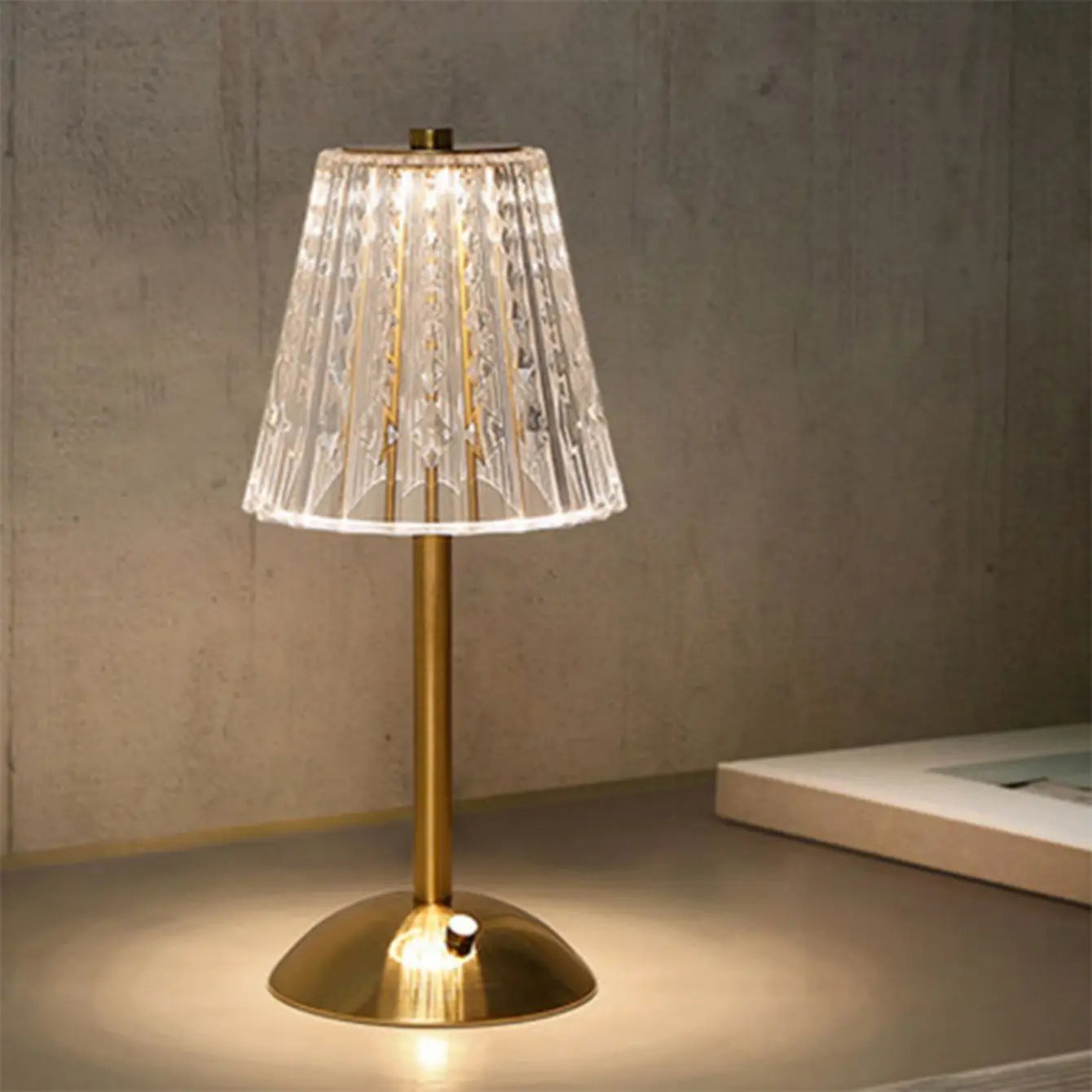 Luxury Crystal Touch Bedside Lamp – Rechargeable & Elegant Night Light