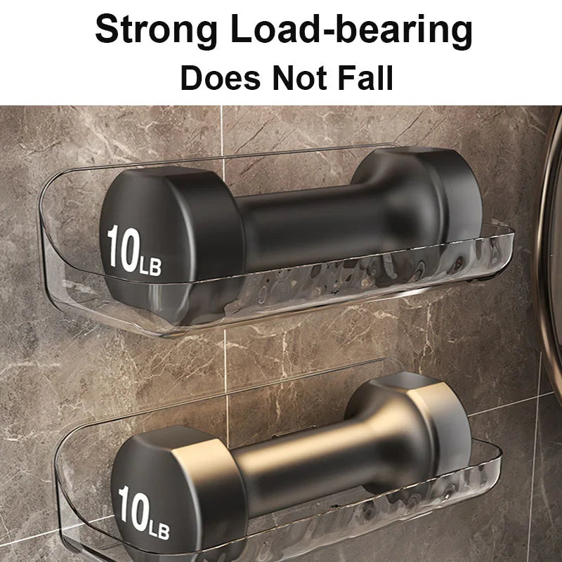Acrylic No-Drill Bathroom Shelf – Wall-Mounted Shower & Toiletry Storage Organizer
