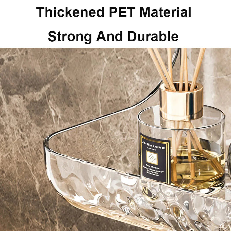 Acrylic No-Drill Bathroom Shelf – Wall-Mounted Shower & Toiletry Storage Organizer