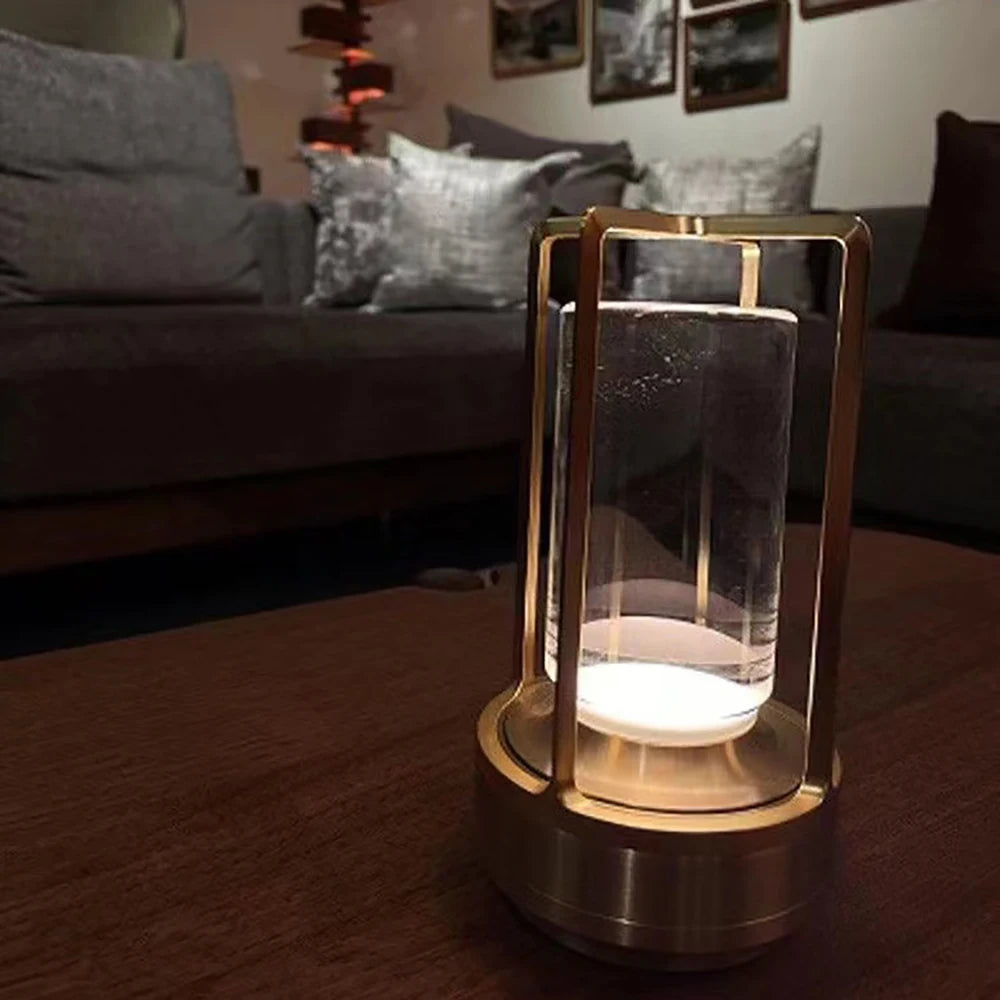 rechargeable crystal lamp Plastic bedside table bedroom led Touch table lamp Restaurant decoration atmosphere Night light