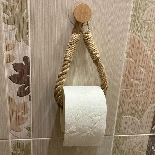 No-Drill Paper Towel & Towel Holder – Self-Adhesive, Wall-Mounted, Beige Hemp
