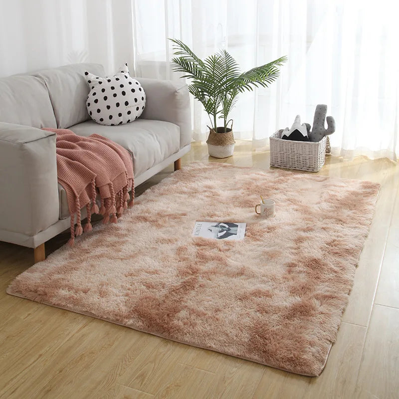 Soft Fluffy Plush Rug – Elegant and Cozy Home Decor Carpet