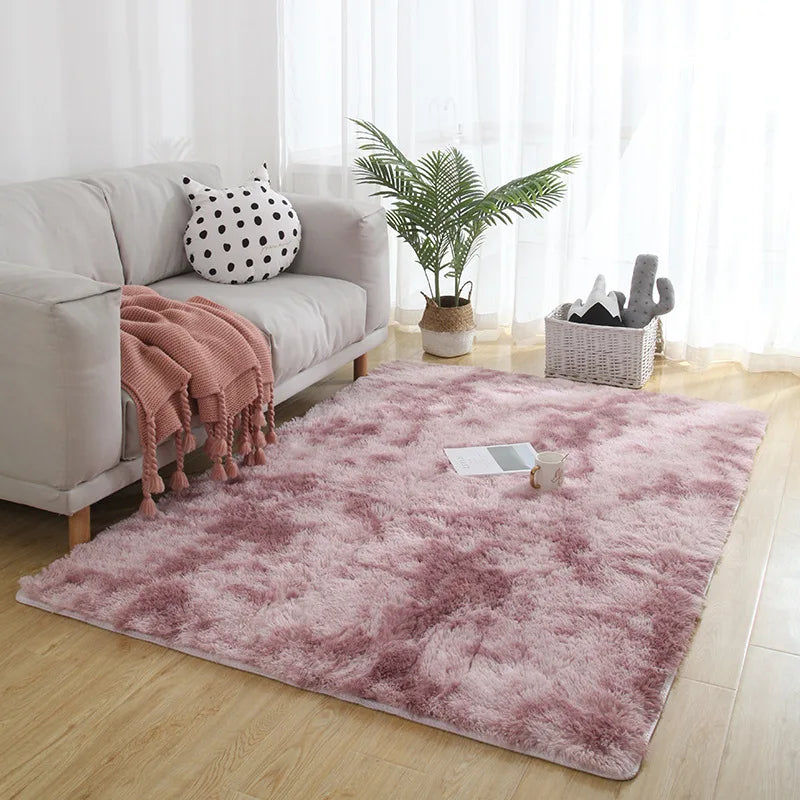 Soft Fluffy Plush Rug – Elegant and Cozy Home Decor Carpet
