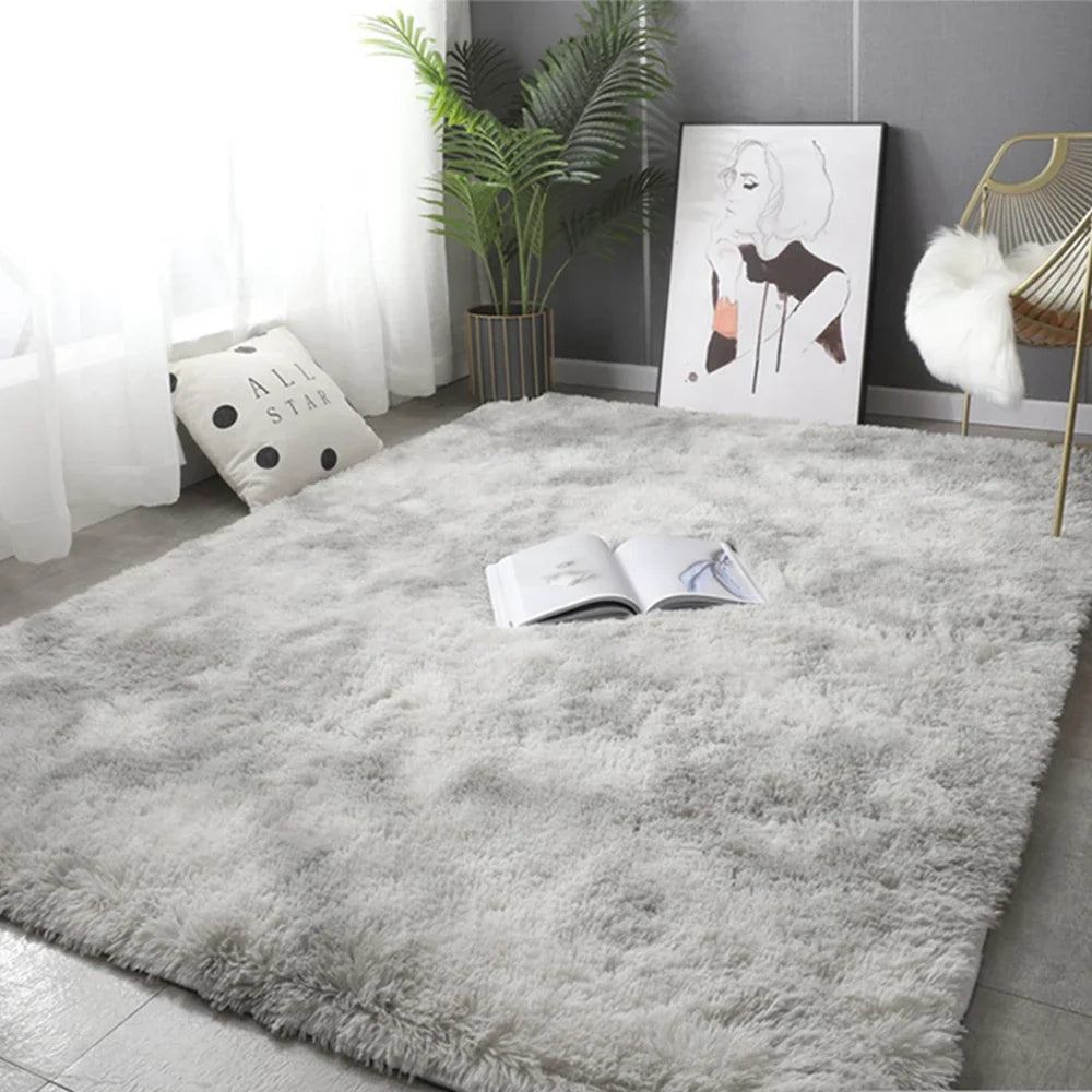 Soft Fluffy Plush Rug – Elegant and Cozy Home Decor Carpet
