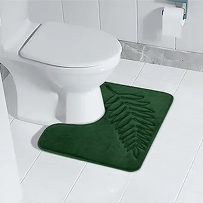 "3-Piece Non-Slip Bathroom Mat Set – Soft, Absorbent, and Stylish Leaf Design"