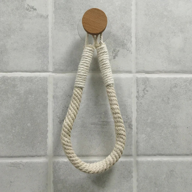 No-Drill Paper Towel & Towel Holder – Self-Adhesive, Wall-Mounted, Beige Hemp