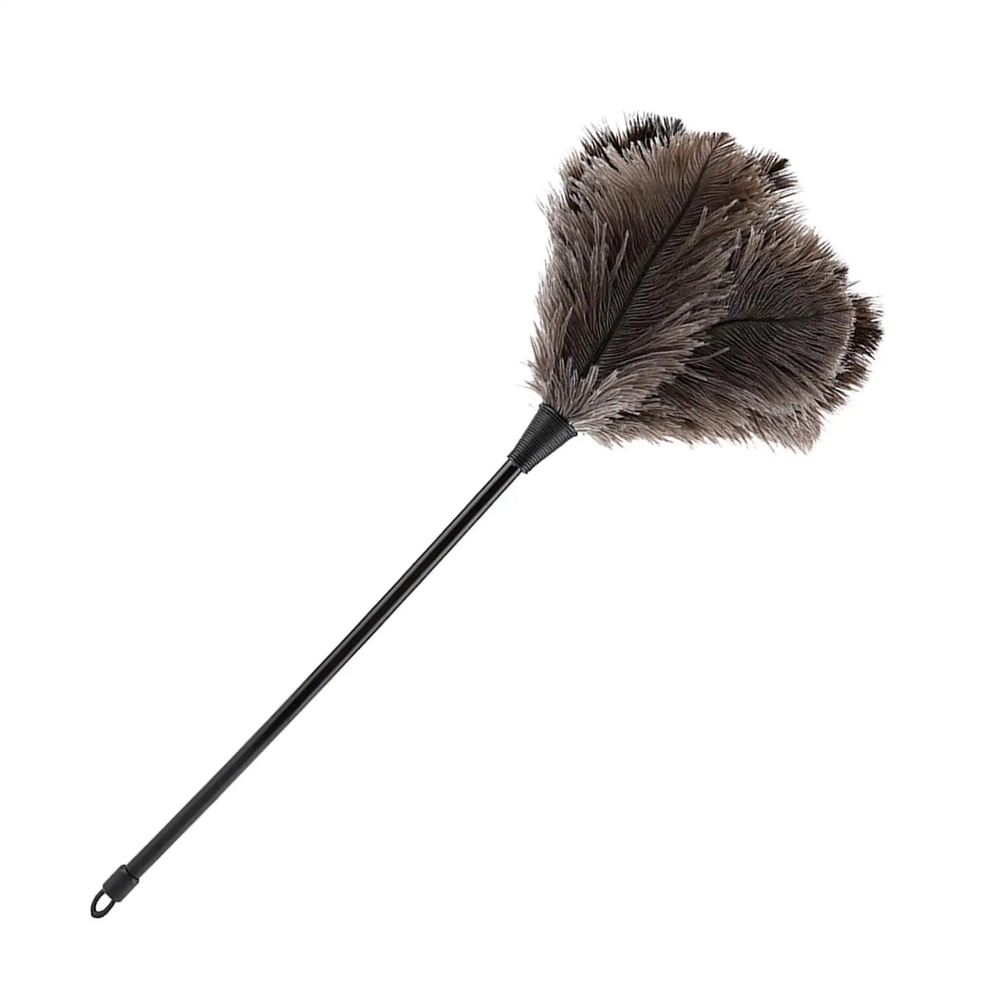 40cm Natural Ostrich Feather Duster with Handle - Ideal for Cleaning Books, Keyboards & Home Décor