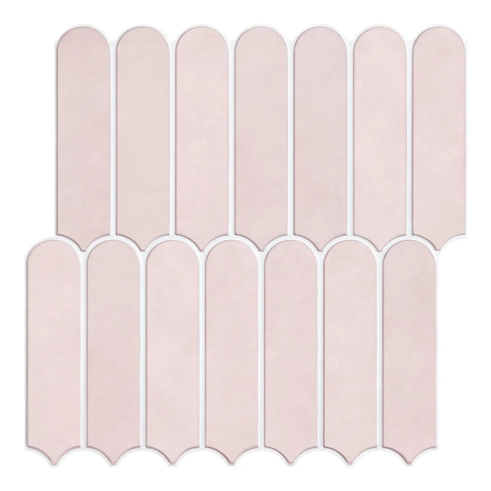 3D Tile Stickers, Self-adhesive Pink Tile Backsplashes for Kitchen, Bathroom Walls, Water and Mold Resistant, Matt, 30x30cm
