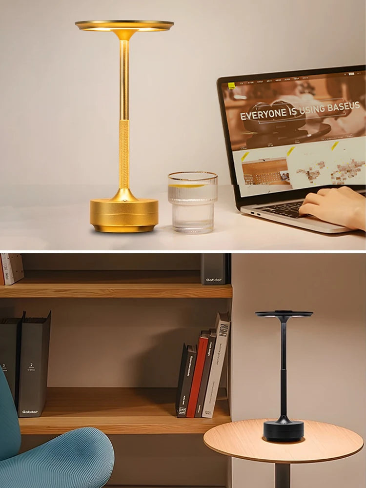 Simple Rechargeable Table Lamp Bar Desk Lamp Dimming Atmosphere Wireless Night Light for Bedroom USB Charging Touch Decor Lamp