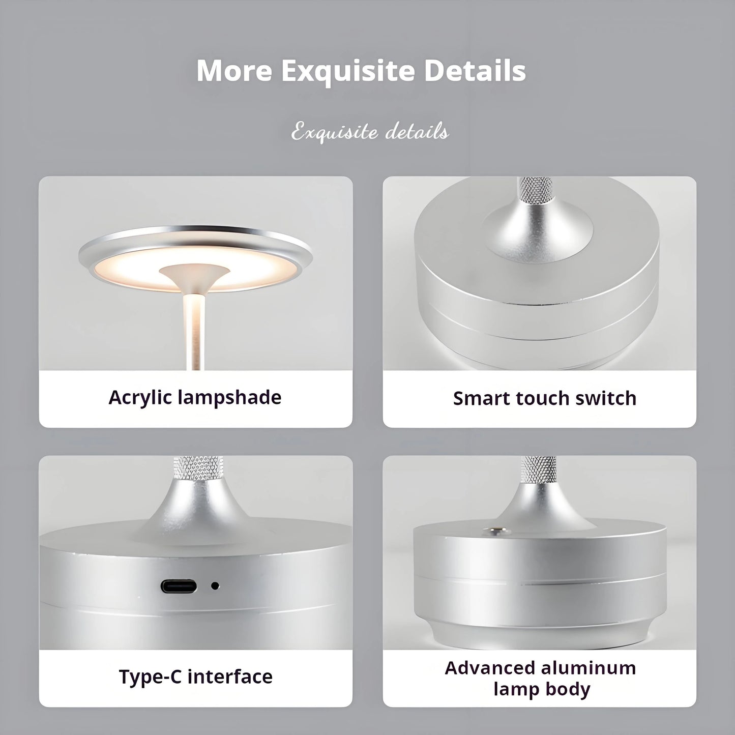 Simple Rechargeable Table Lamp Bar Desk Lamp Dimming Atmosphere Wireless Night Light for Bedroom USB Charging Touch Decor Lamp